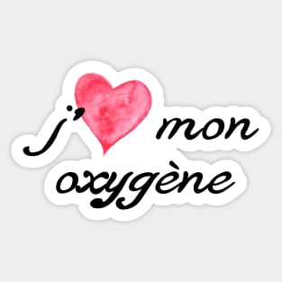 J'aime mon oxygène, logo foncé Sticker
